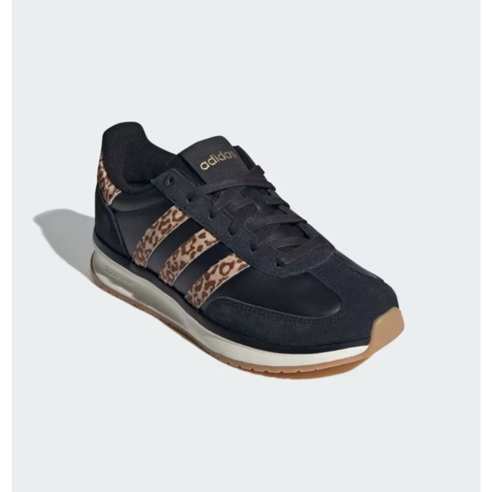 Adidas womens run 70s 2.0 core black leopard stripe sneakers size 7.5 - Picture 1 of 8